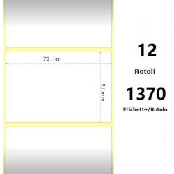 White 76x51mm,1370 Et/Rotolo Z-1000D, 3x2x1 Core ,12 Rolls