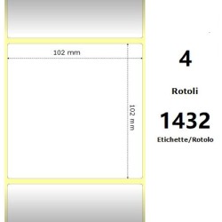 White 102x102mm,1432 Et/Rotolo Z-1000D, 4x4x3 Core ,4 Rolls