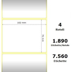 White 102x76mm,1890 Et/Rotolo Z-2000D, 4x3x3 Core, 4 Rolls