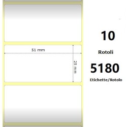 White 51x25mm, 5180 Et/Rotolo Z-2000D, 2x1x3 Core, 10 Rolls