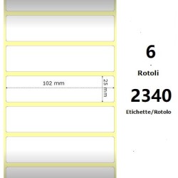 White 102x25mm,2340 Et/Rotolo Z-4000D, 4x1x1 Core, 6 Rolls