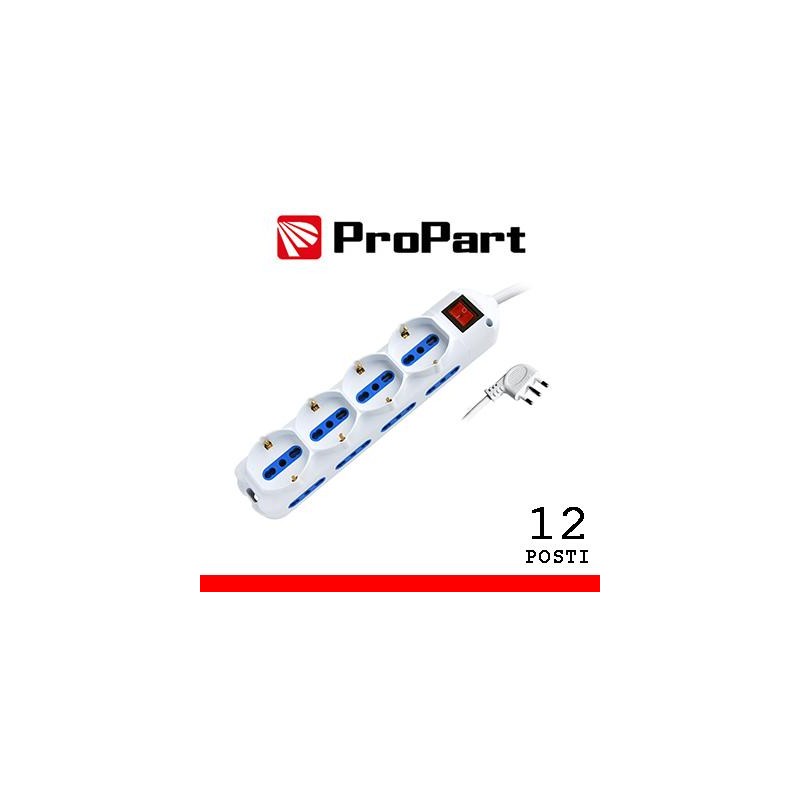 Multipresa 12pos bipasso + bipasso/schuko spina16A +interr.