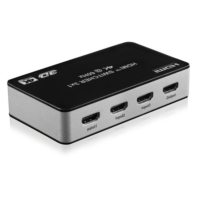 Switch 3x1 HDMI 2.0 18G 4k@60hz HDR, con telecomando IR