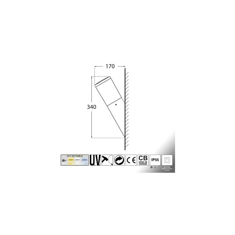 AMELIA FS NERO OPALE E27 A60 LED 11W CCT 3WHITE