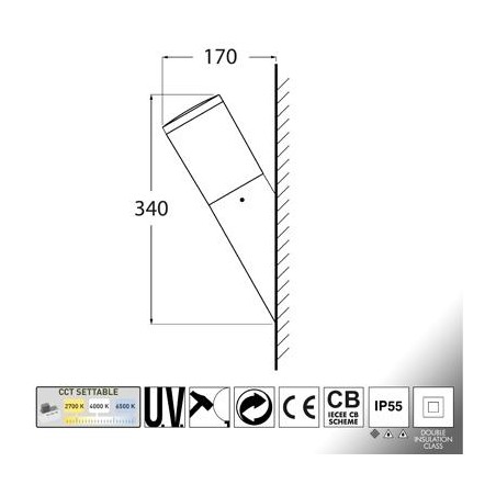 AMELIA FS NERO OPALE E27 A60 LED 11W CCT 3WHITE