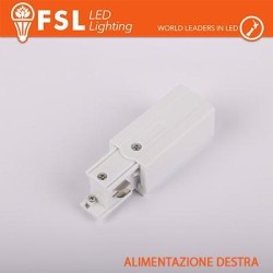 FSL Testata di alimentazione DESTRA per binario trifase - colore BIANCO