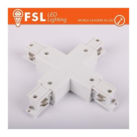 FSL Connettore Forma X per binario Trifase - Colore BIANCO