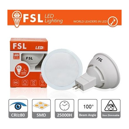 MR16 Lampadina LED - 6W 3000K 500LM 100º CRI80 DC 12V