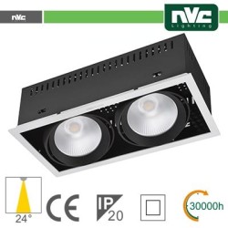 Incasso Multi lampada - 48w(2x24w) 3000k 3500lm24° CRI90