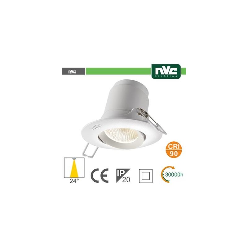 Faro direzionabile LED IP20 9W 4000K 700LM 24º FORO:95mm