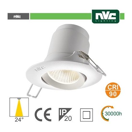 Faro direzionabile LED IP20 9W 4000K 700LM 24º FORO:95mm