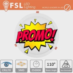 Downlight LED IP20 9W 3000K 550LM 110° FORO:135mm