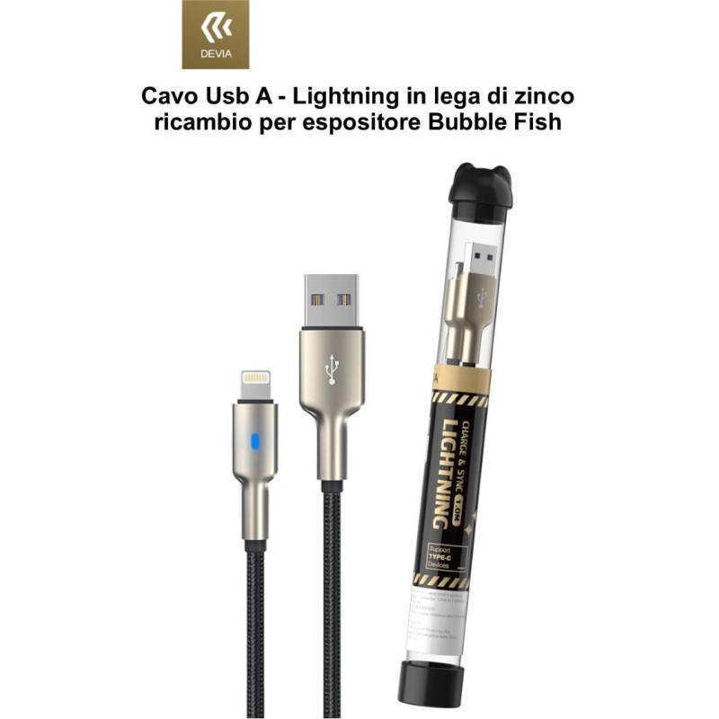 Cavo Bubble Usb A - Lightning lega zinco ricambio Espositore