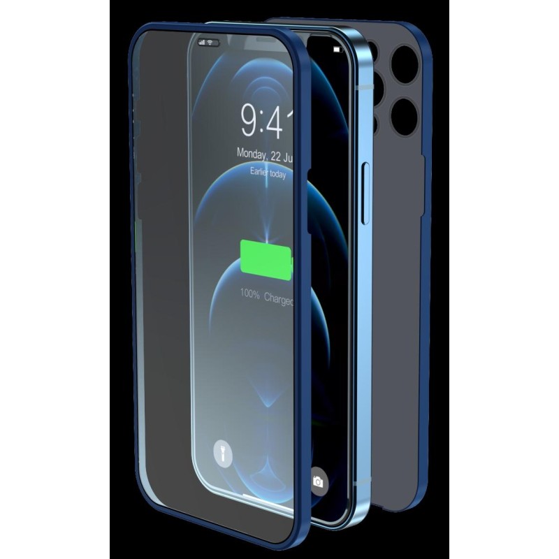 Cover & Vetro Totale protezione per iPhone 12 Pro Blu