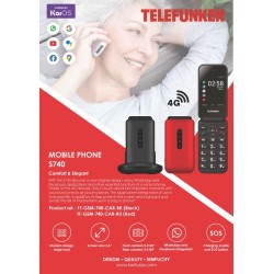 Cellulare Telefunken S740 senior 4G GPS Rosso a conchiglia