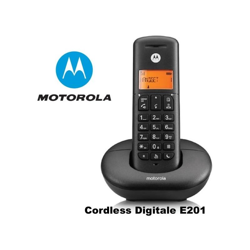 TELEFONO CORDLESS E201 MOTOROLA NERO