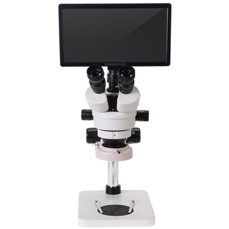 Microscopio trinoculare stereo elettronico HDMI 1080P con Display 11.6''