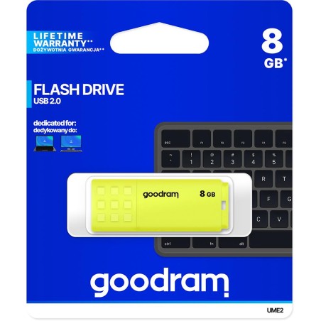 Pendrive GoodRAM 8GB UME2 yellow USB 2.0 - retail blister