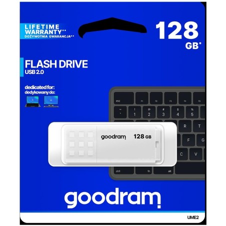 Pendrive GoodRAM 128GB UME2 white USB 2.0 - retail blister