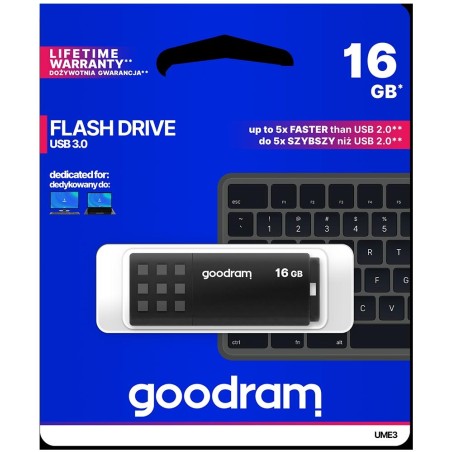 Pendrive GoodRAM 16GB BLACK USB 3.0 - retail blister