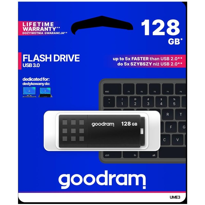 Pendrive GoodRAM 128GB BLACK USB 3.0 - retail blister