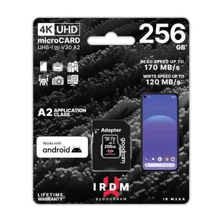 microSD IRDM by GoodRAM 256GB UHS I U3 A2 + adapter