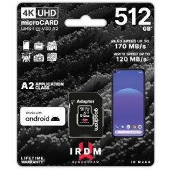 microSD IRDM by GoodRAM 512GB UHS I U3 A2 + adapter