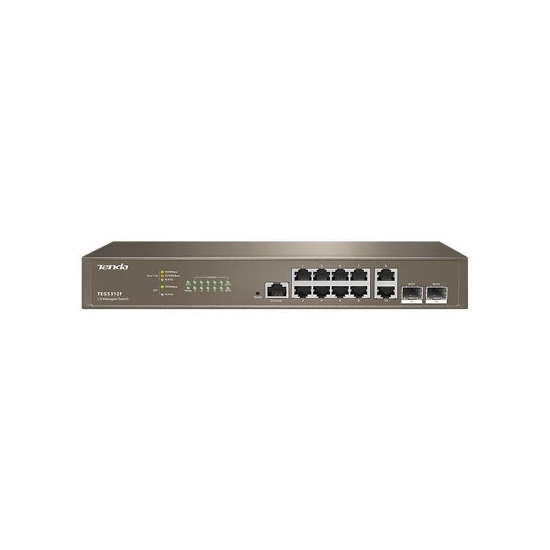 Switch managed L3 10 porte Gbit + 2 porte SFP Tenda TEG5312F