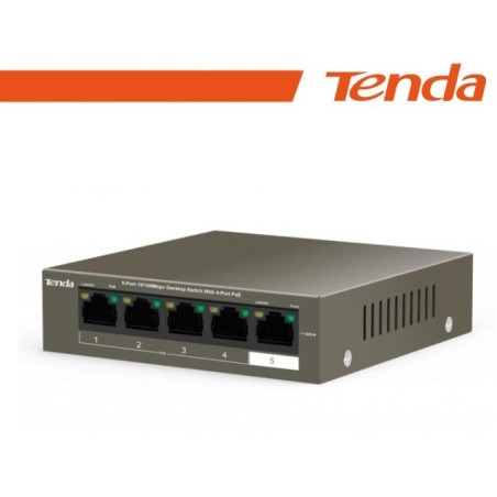 Tenda Switch Desktop 5 Porte 10/100 con 4 PoE 35W - TEF1105P-4-38W