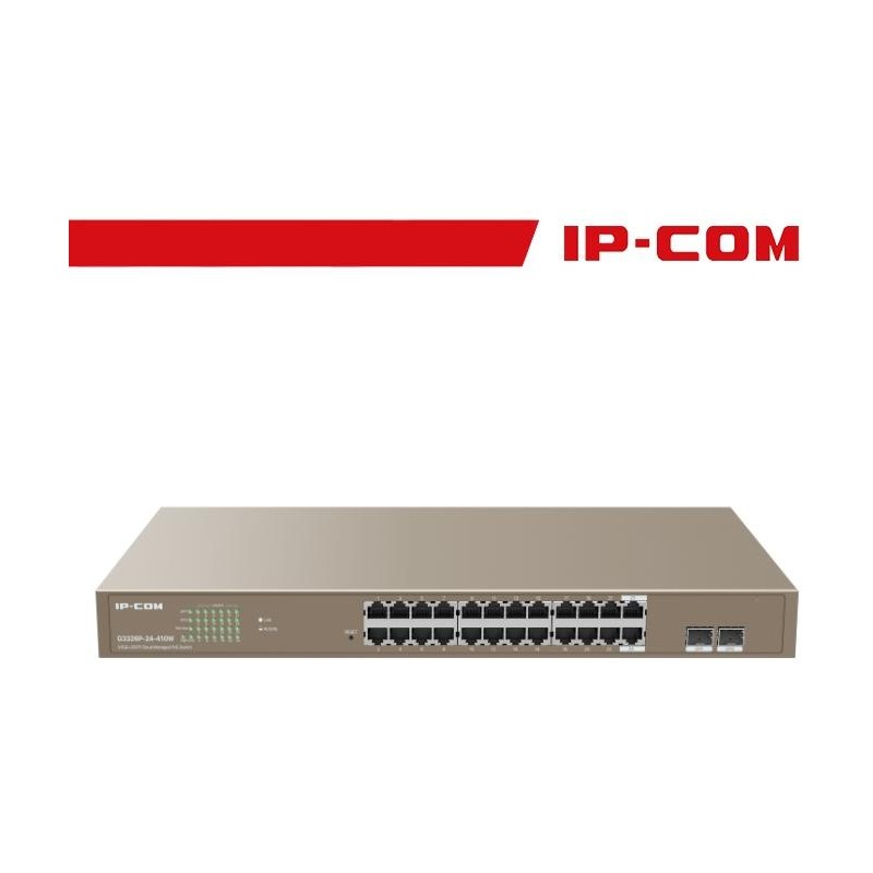 IP-COM Switch PoE Cloud Managed 24 port GE + 2SFP - G3326P-24-410W