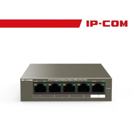 IP-COM Switch Desktop 5 Porte Gigabit con 4 Porte PoE 63W - G1105P-4-63W