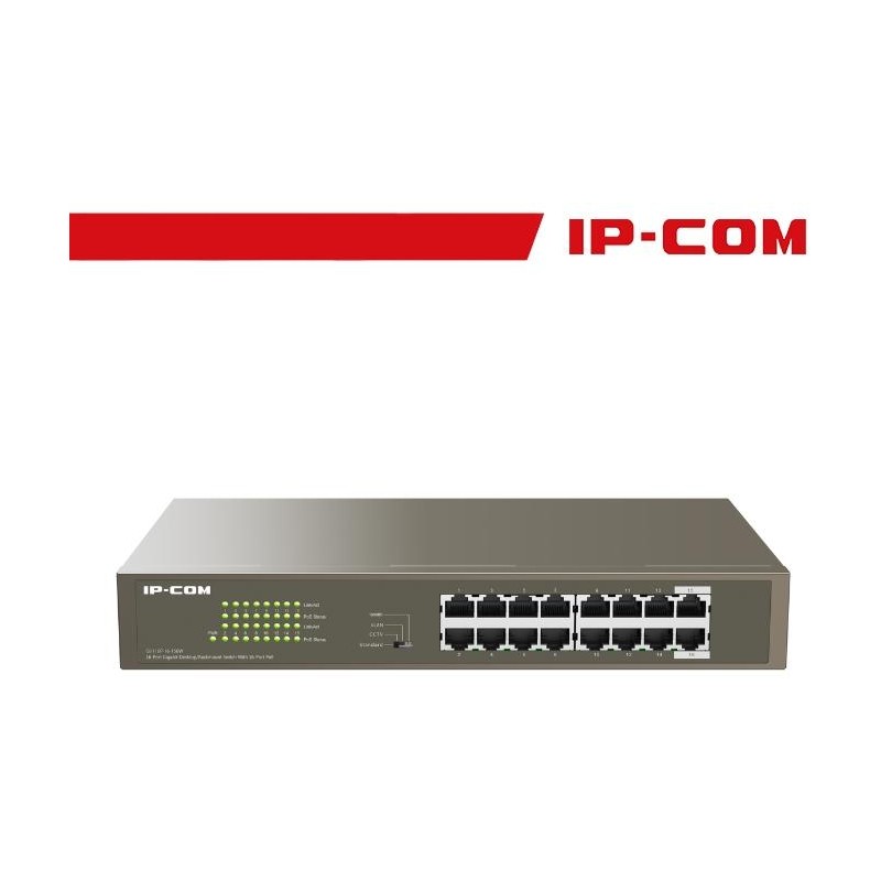 IP-COM Switch 16 porte Gigabit Desktop/Rackmount PoE - G1116P-16-150W