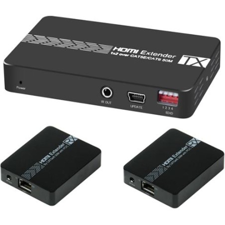 Splitter HDMI 1x2 con 2 Extender HDMI  3D 1080p@60Hz