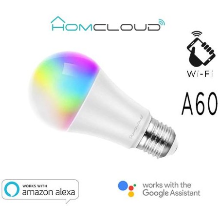 Lampadina Wi-Fi + Bluetooth RGB+Bianco caldo E27 A60 dimm