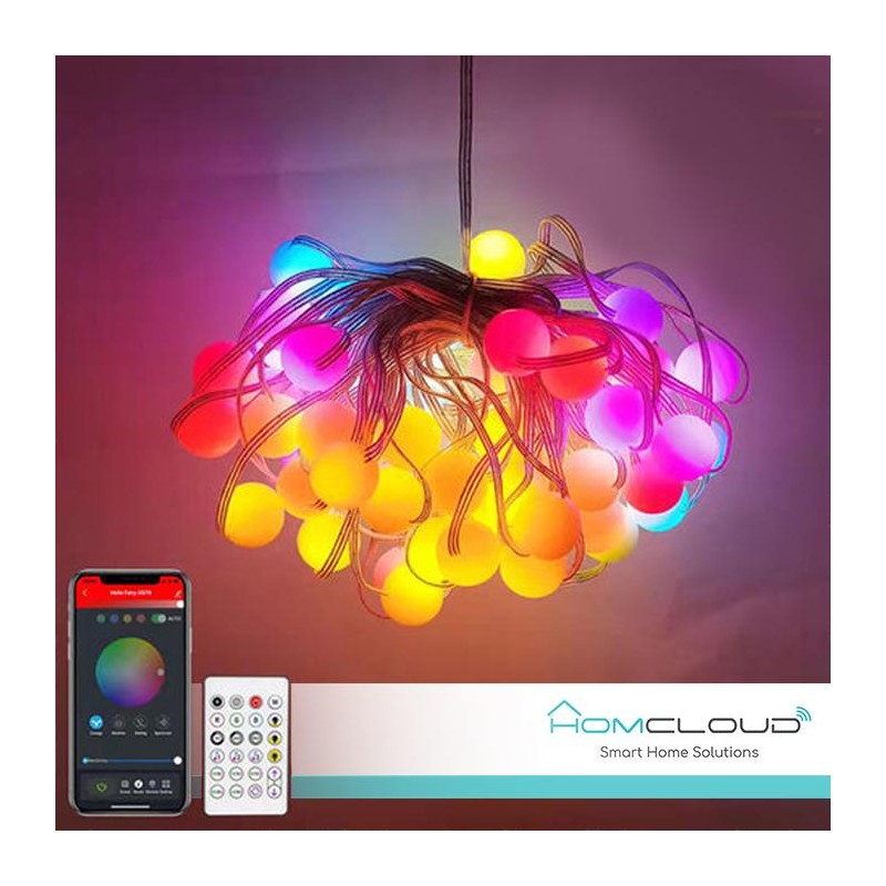 Catena 66 Sfere luminose Smart RGB-IC Wi-Fi + Bluetooth 10M IP65