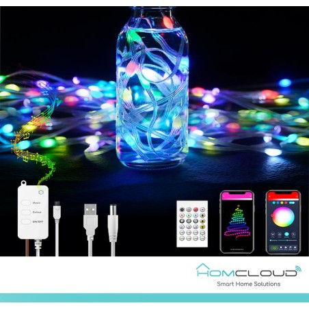 Corda in PVC di Luci Decorative Smart RGB-IC OUTDOOR Wi-Fi + Bluetooth 10M IP65