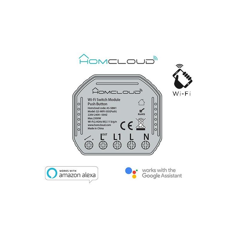 Modulo Pulsante&Interruttore 1CH Wi-Fi da incasso