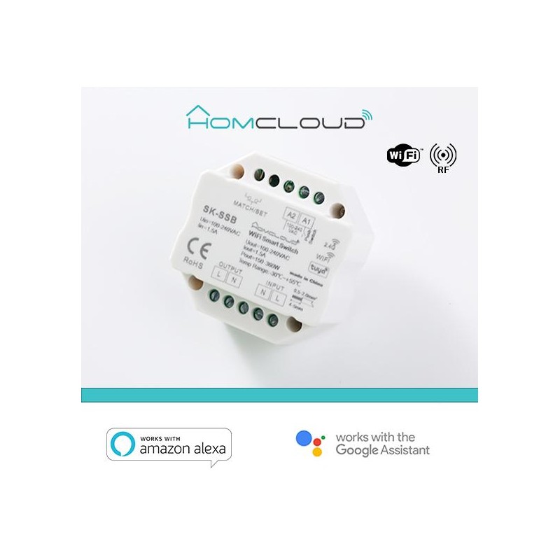 Modulo Smart Pulsante 220V AC 1CHx1.5A Wi-Fi+RF 2.4G