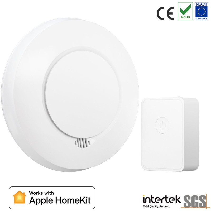 Meross KIT Rilevatore Fumo Smart RF + Hub Wi-Fi [EN 14604] - Apple HomeKit