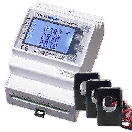 METER TRI-FASE +CT- Contatore di Energia AC Modbus 250A 230V